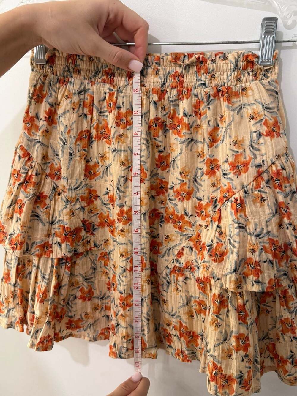 MINKPINK Orange Floral Smocked Crop Top and skirt two-piece set - Picture 15 of 15